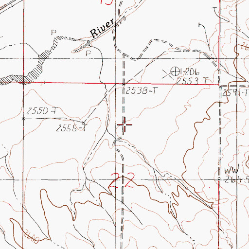 Topographic Map of Stony Butte Post Office (historical), MT