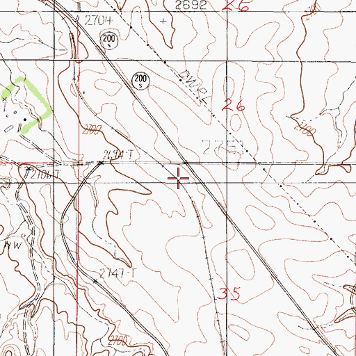 Topographic Map of Valgate (historical), MT
