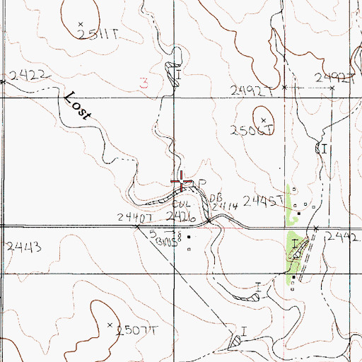 Topographic Map of Lost Creek (historical), MT