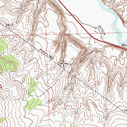 Topographic Map of Blair Ditch, CO