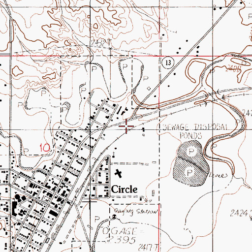 Topographic Map of Circle Trailer Court, MT