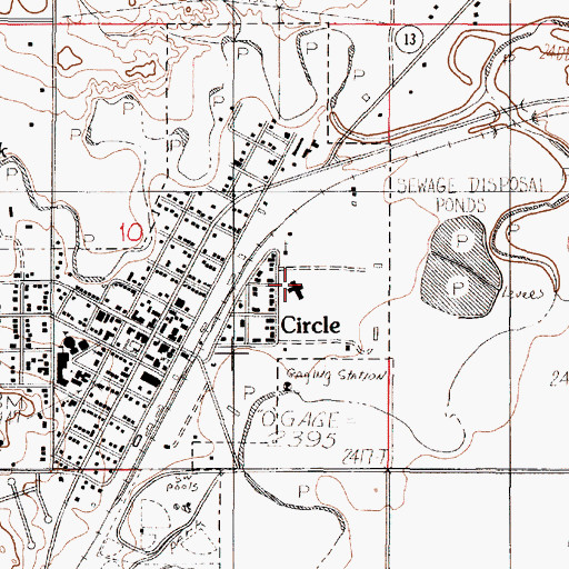 Topographic Map of McCone County Nursing Home, MT