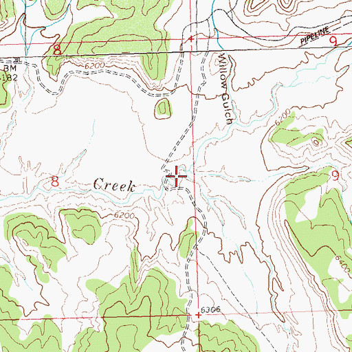 Topographic Map of Teds Gulch, CO