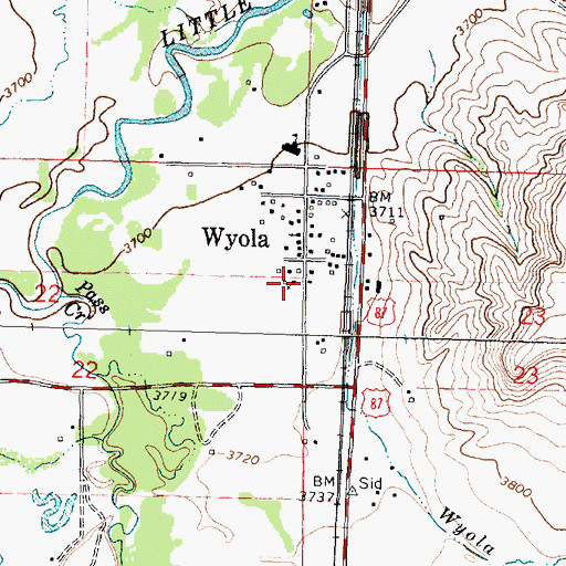 Topographic Map of Blessed Kateri Tekawitha Church, MT