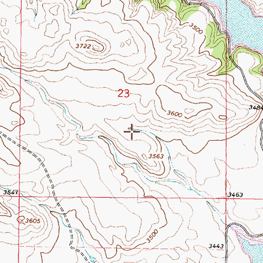 Topographic Map of Tongue River Reservoir State Park, MT