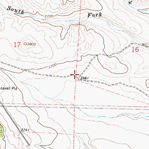Topographic Map of Monument Creek School (historical), MT