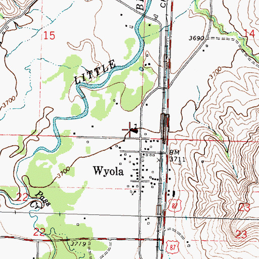 Topographic Map of Wyola School, MT