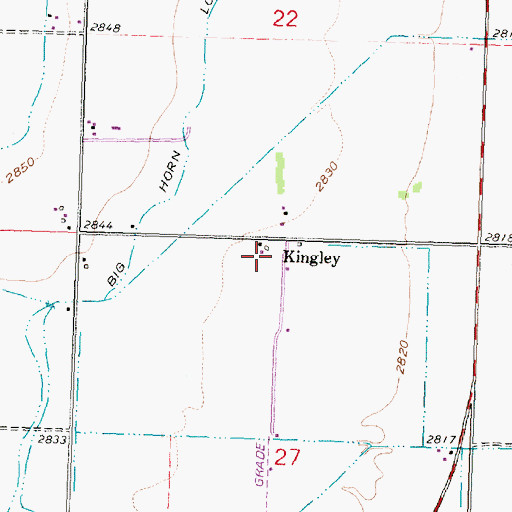 Topographic Map of Kingley (historical), MT