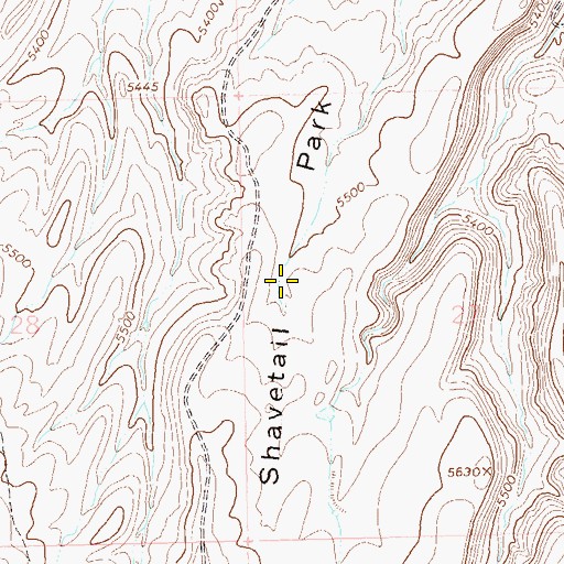 Topographic Map of Shavetail Park, CO