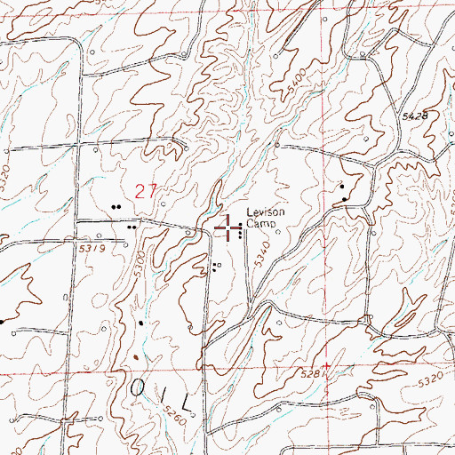 Topographic Map of Levison Camp, CO