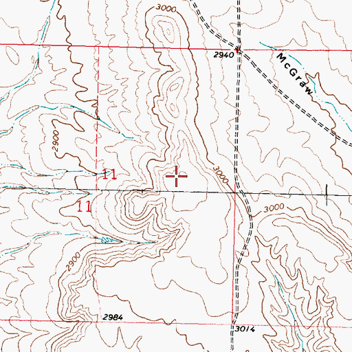 Topographic Map of Castle Butte, MT
