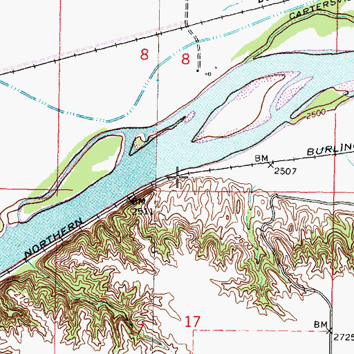 Topographic Map of Lantry (historical), MT