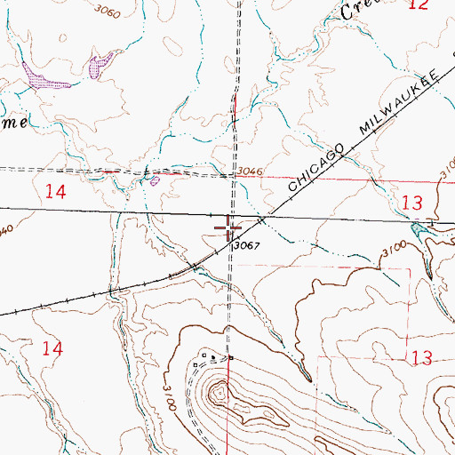 Topographic Map of Hibbard Post Office (historical), MT