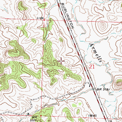 Topographic Map of B and R Subdivision, MT