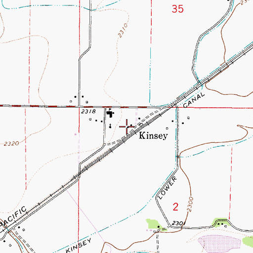 Topographic Map of Kinsey (historical), MT