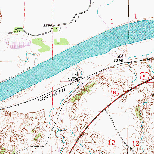 Topographic Map of Owens (historical), MT