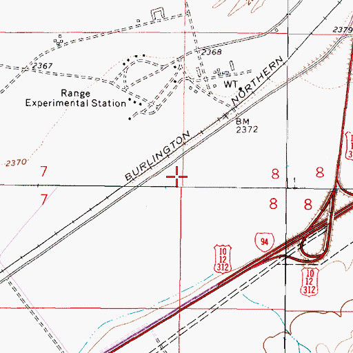 Topographic Map of Fort Keogh (historical), MT