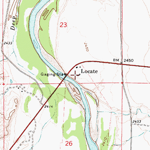 Topographic Map of Locate School, MT