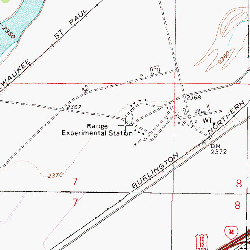 Topographic Map of Fort Keogh Cemetery (historical), MT