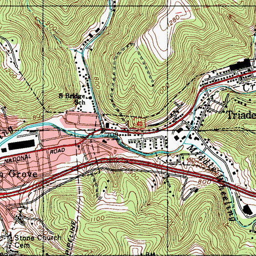 Topographic Map of Dunbar Public School (historical), WV
