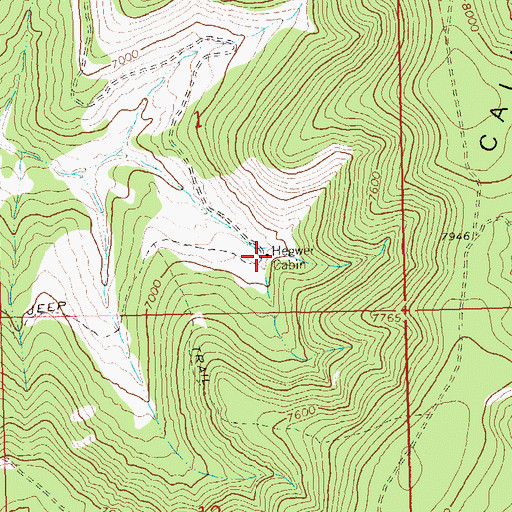 Topographic Map of Hegwer Cabin, CO