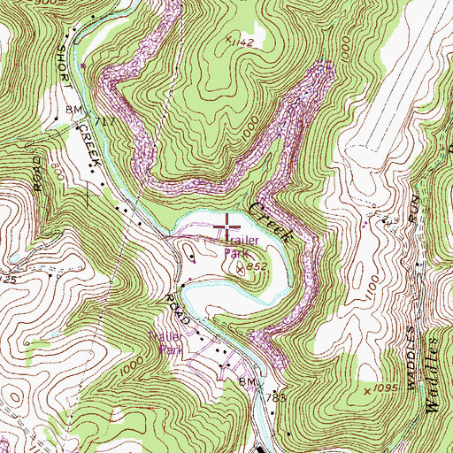 Topographic Map of Short Creek Speedway (historical), WV