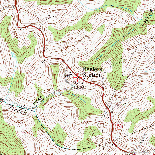 Topographic Map of Beelers Station Christian Church, WV