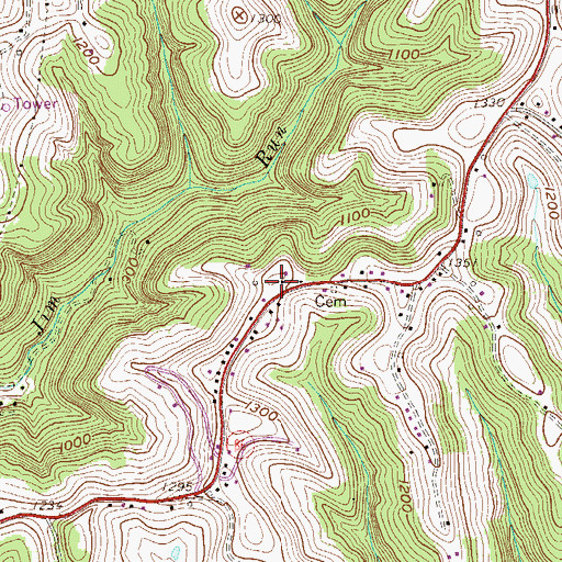 Topographic Map of Paw Paw School (historical), WV