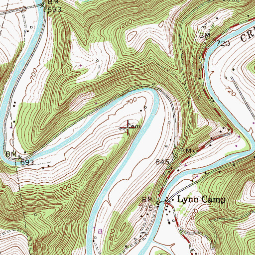Topographic Map of Richmond Cemetery, WV