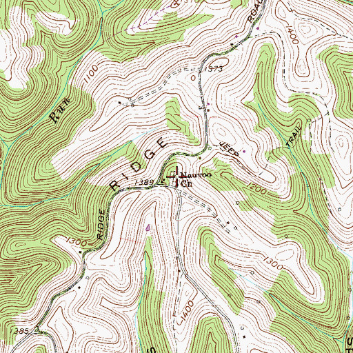 Topographic Map of Nauvoo Cemetery, WV