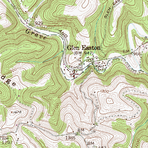 Topographic Map of Glen Easton-Gunn School (historical), WV