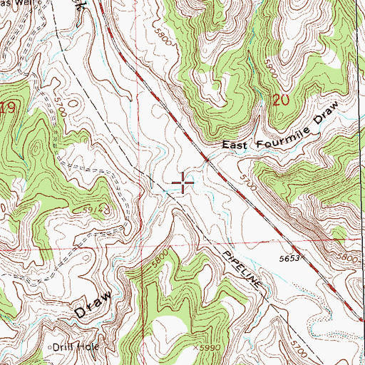 Topographic Map of East Fourmile Draw, CO