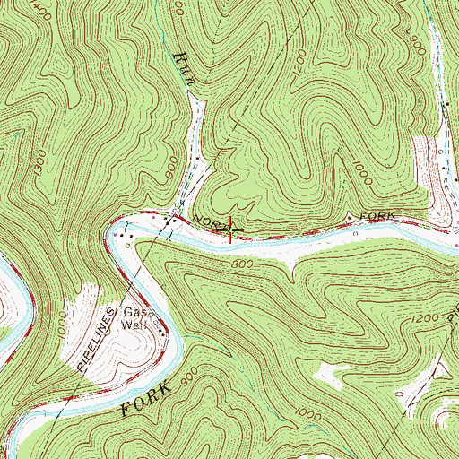 Topographic Map of Pine Point School (historical), WV