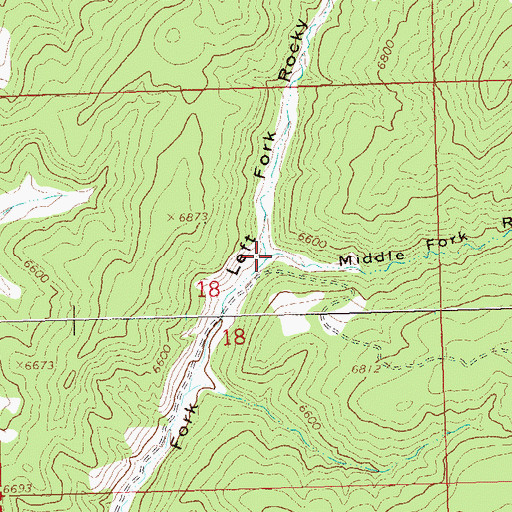 Topographic Map of Middle Fork Rocky Point Draw, CO