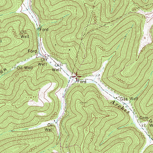 Topographic Map of Arches School (historical), WV