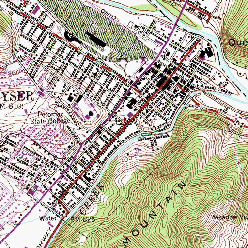 Topographic Map of Keyser Church of the Brethren, WV