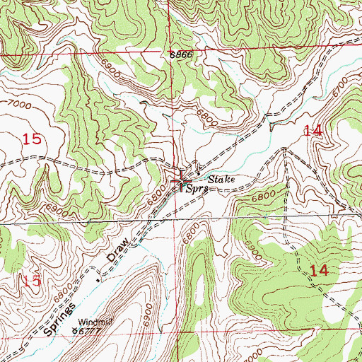 Topographic Map of Stake Springs, CO