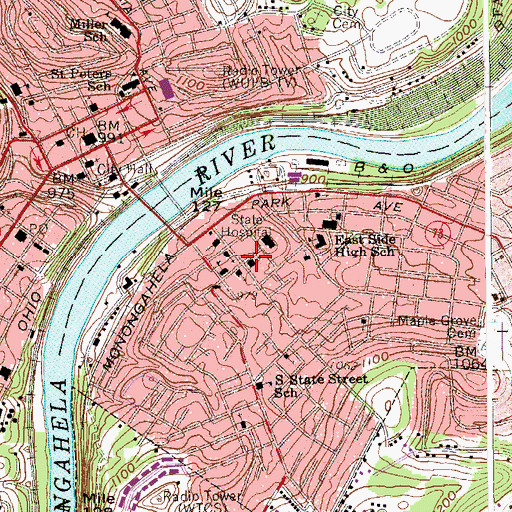 Topographic Map of Christian Church of North America, WV