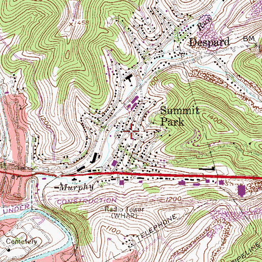Topographic Map of Summit Park Baptist Church, WV