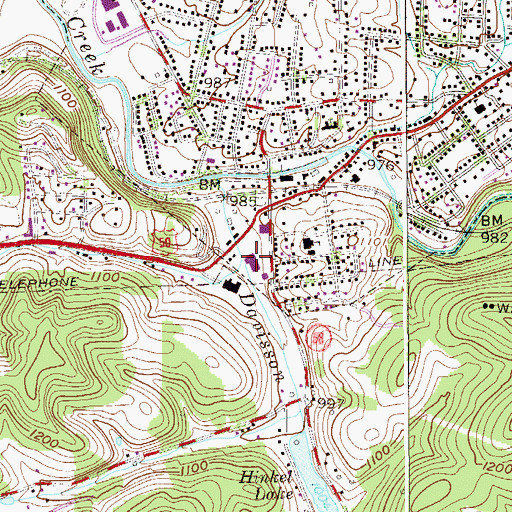 Topographic Map of Valley Hills Shopping Center, WV