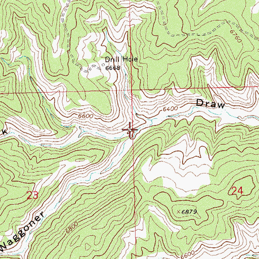 Topographic Map of Right Fork Waggoner Draw, CO