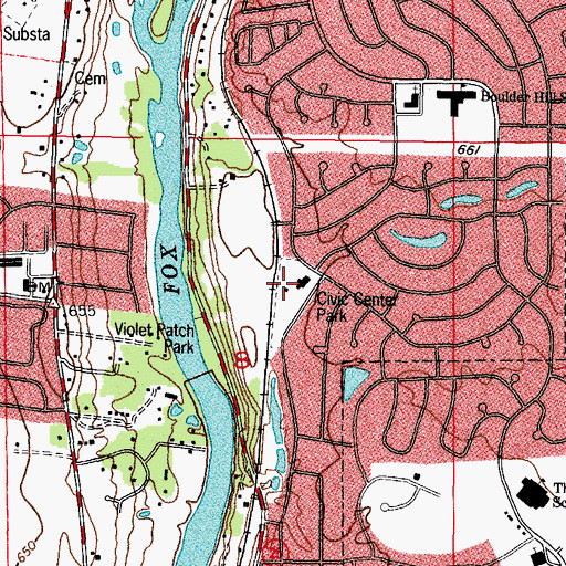 Topographic Map of Civic Center Park, IL
