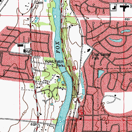 Topographic Map of Violet Patch Park, IL