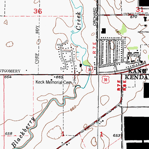 Topographic Map of Keck School (historical), IL