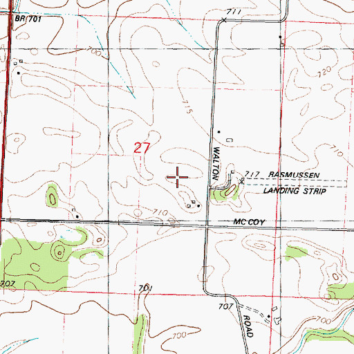 Topographic Map of Rasmussen Landing Strip (historical), IL