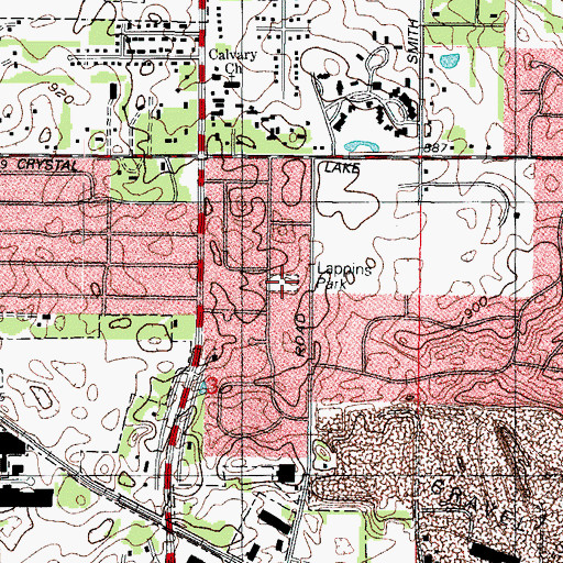 Topographic Map of Lappins Park, IL