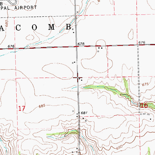 Topographic Map of Crabb School (historical), IL