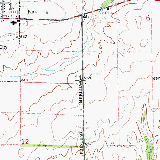 Topographic Map of Curtis School (historical), IL