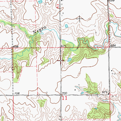 Topographic Map of Downing School (historical), IL