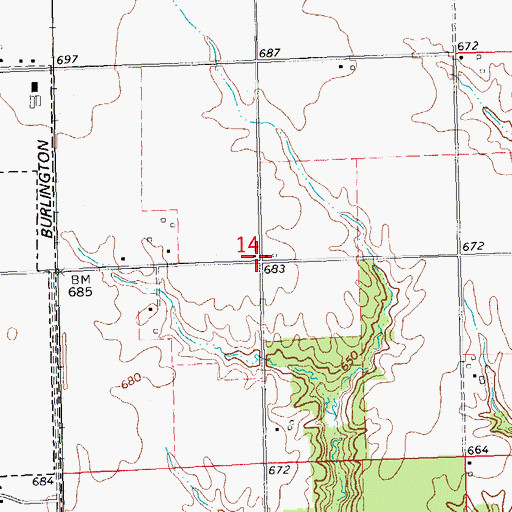 Topographic Map of Rohrer School (historical), IL